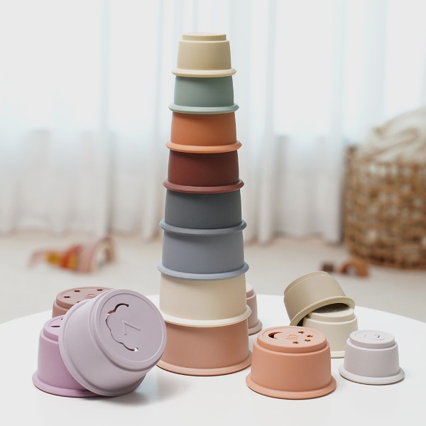 [육아잇템] 아띠래빗 유아용 실리콘 스태킹 컵 장난감